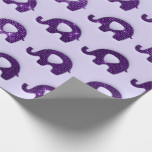 Elephants Baby Shower Boy Lavender Purple Spark Wrapping Paper