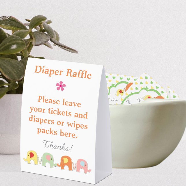 Elephants Baby Shower Diaper Raffle (Creator Uploaded)