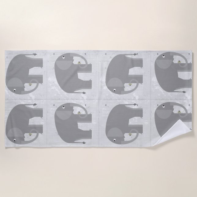 Elephants Beach Towel (Front)