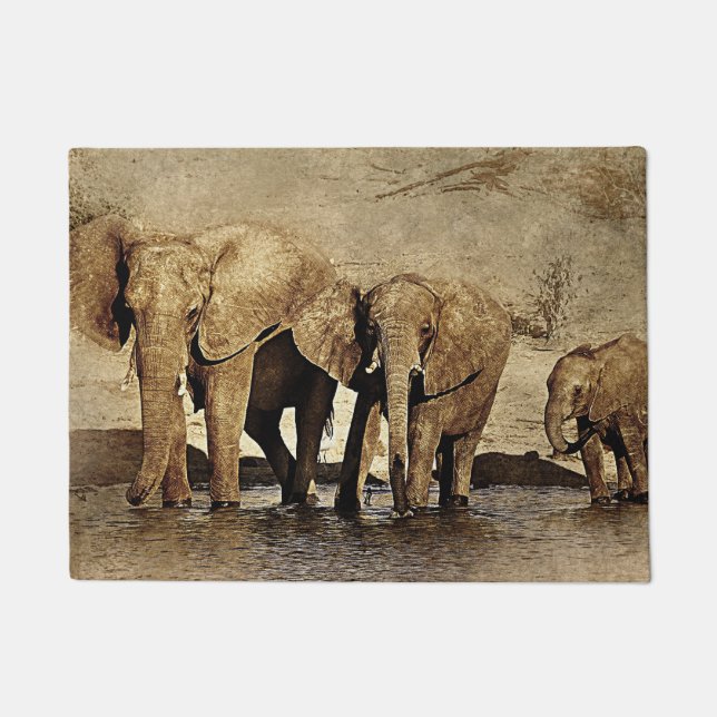 Elephants - Beauty and Dignity Doormat (Front)