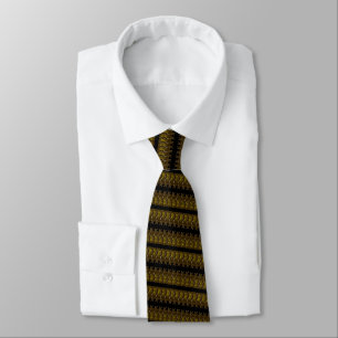 Elephants - Black Gold Striped Tie