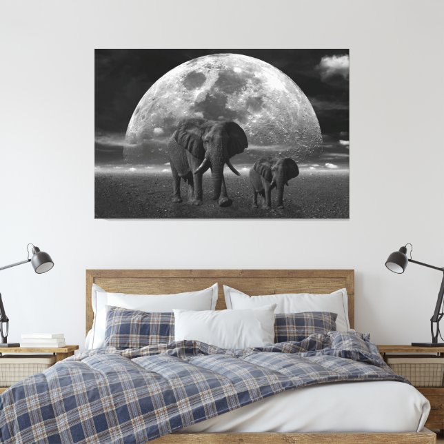Elephants Canvas Print (Insitu(Bedroom))