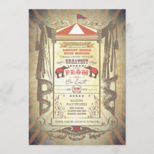 Elephants Carnival Circus Prom Invitations