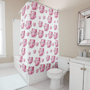 Elephants children's shower curtain