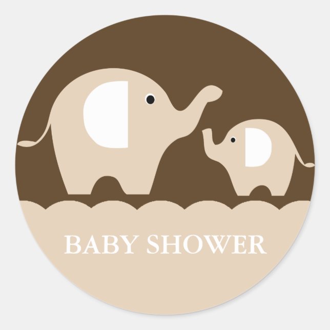 Elephants Classic Round Sticker (Front)