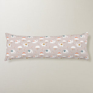 Elephants, Clouds and Rainbows Body Cushion