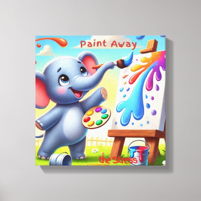 Elephant's Creative Escape Canvas Print (Front)