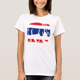 Elephants Crossing Flag ⚠ Thai Road Sign ⚠ T-Shirt