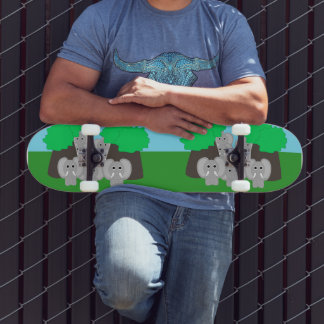 Elephants Design Skateboard
