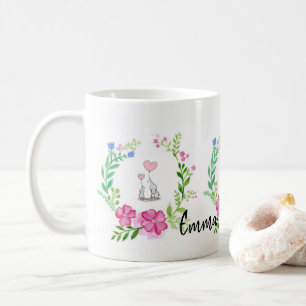 Elephants Floral Mug