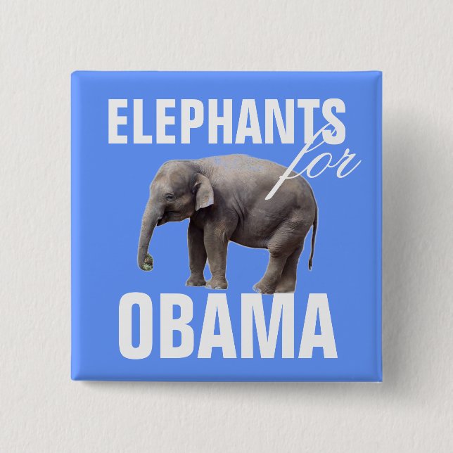 Elephants For Obama 15 Cm Square Badge (Front)