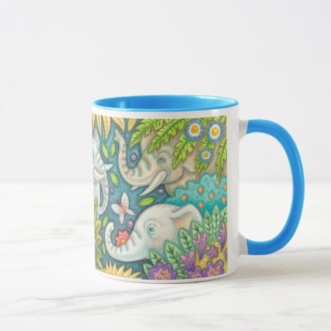 Elephant's Garden Folk Art RHandle Mug Susan Brack (Right)