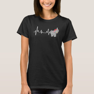 Elephants Heartbeat Santa Hat Christmas Pajama T-Shirt