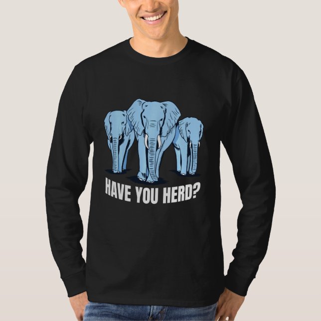 Elephants Herd Immunity Pun Joke Funny T-Shirt (Front)