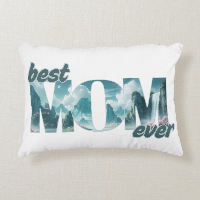 Elephants in a dream world - best mom ever decorative cushion (Front)