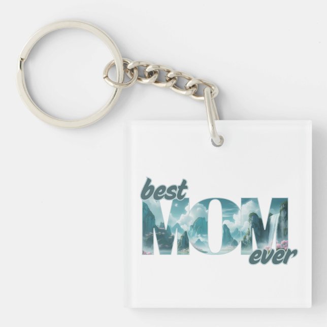 Elephants in a dream world - best mom ever key ring (Front)