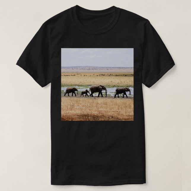 Elephants in Arusha Tanzania T-Shirt (Design Front)