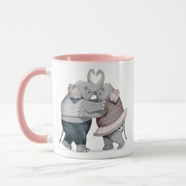 Elephants in Love Mug (Left)