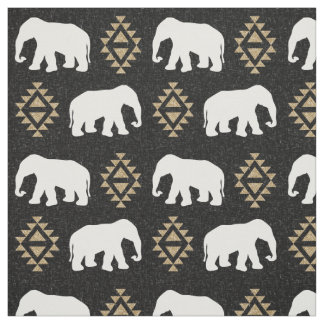 Elephants - Indian elephant design Fabric