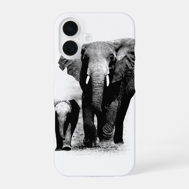 Elephants iPhone 16 Case (Back)