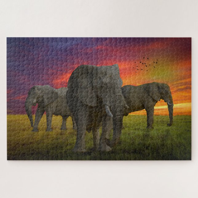 Elephants Jigsaw Puzzle (Horizontal)