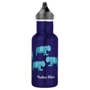 Elephants Kids Water Bottle with Name