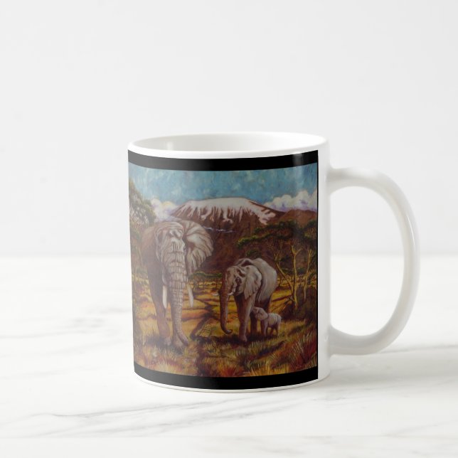Elephants & Kilimanjaro Coffee Mugs (Right)