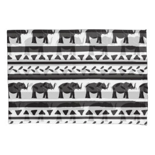 Elephants, lines, triangles, decorative seamless. pillowcase