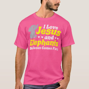 Elephants Lover Christian Religion Faith Jesus Cat T-Shirt