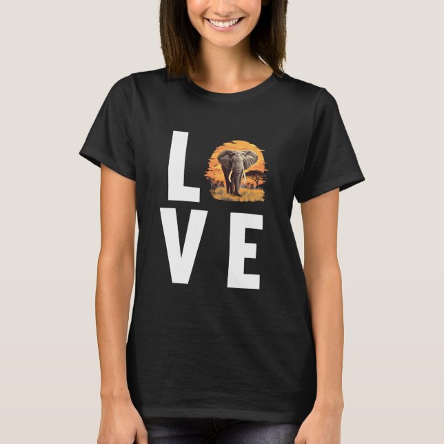 Elephants Lovers Elephant T-Shirt (Front)