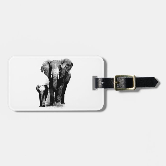 Elephants Luggage Tag (Front Horizontal)