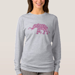 elephants made up of little pink hearts T-Shirt