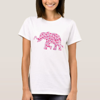 Elephants made up of Pink Hearts T-Shirt