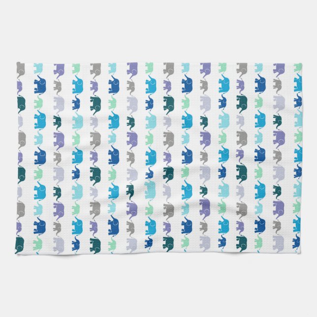 elephants marching tea towel (Horizontal)