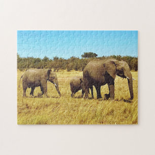 Elephants, Masai Mara Jigsaw Puzzle