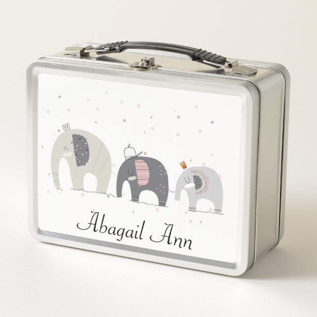 Elephants Metal Lunch Box (Front)