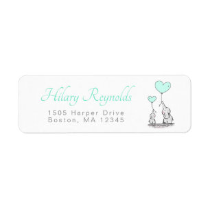 Elephants   Mint Green Heart Balloons Baby Shower