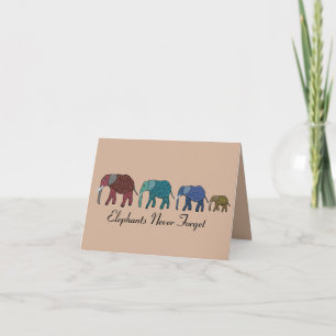 Elephants Never Forget Birthday Cards