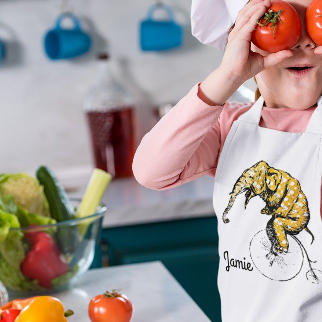 Elephants on Bikes = Yikes Kids Apron (Creator Uploaded)