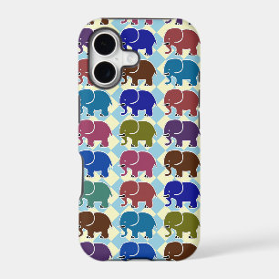 elephants on checked pattern