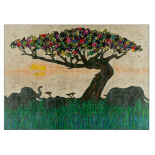 Elephants on the Planes of Africa Cutting Board