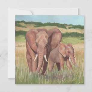 Elephants on the Walk Holiday Card