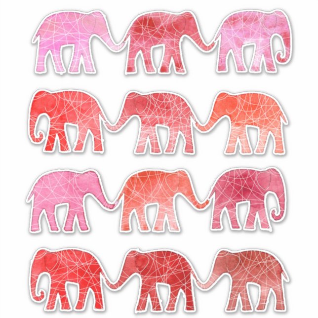 Elephants Pachyderm Watercolor (Front)