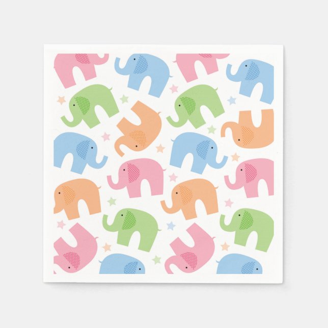 Elephants Paper Napkins (Front)