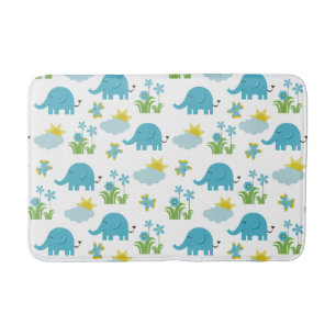 Elephants Pattern bath mats