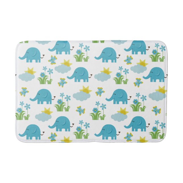 Elephants Pattern bath mats (Front)
