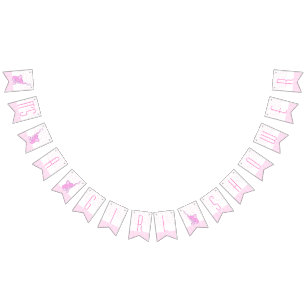 Elephants pink It's a girl baby shower Bunting