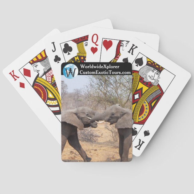 Elephants playing card deck (Back)