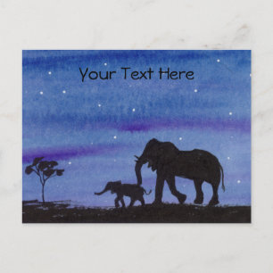 Elephants Postcard