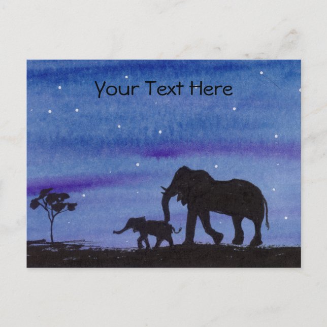 Elephants Postcard (Front)